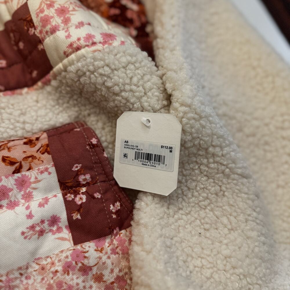 Alter’d State Sherpa Patchwork Jacket Medium NWT Floral Cottagecore Boho Prairie - Picture 7 of 16